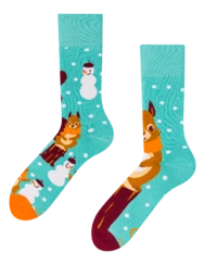 Veselé teplé ponožky Zimná veverička