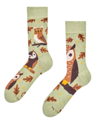 Veselé bambusové ponožky Hnedá sova