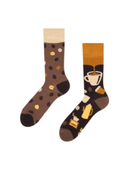 Veselé bambusové ponožky Kávové zrnká