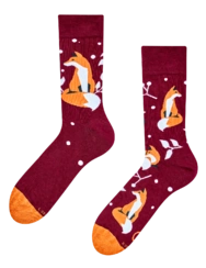 Veselé bambusové ponožky Liška a listy