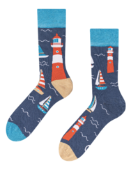 Vidám bambusz zokni Világítótorony és vitorlások