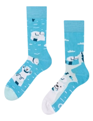Veselé ponožky Lední medvěd lovící ryby