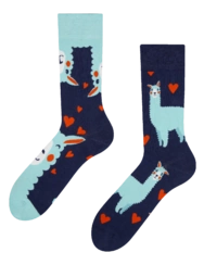 Veselé ponožky Lama a srdiečka