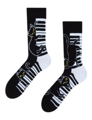 Veselé ponožky Mačka a klavír