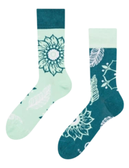 Veselé ponožky Mandala a listy