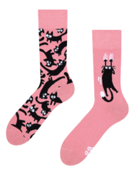 Vidám zokni Rózsaszín cicák