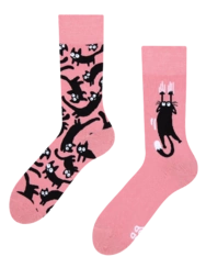 Veselé ponožky Ružové mačky