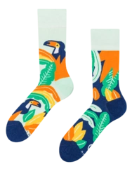 Veselé ponožky Tukan a listy