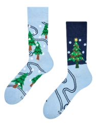 Veselé ponožky Vianočný stromček a sneh