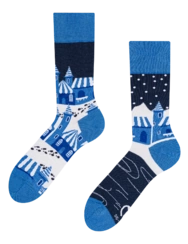 Veselé ponožky Zimní vesnička