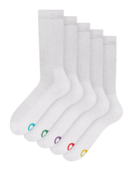 Комплект от 5 чифта класически бели спортни чорапи