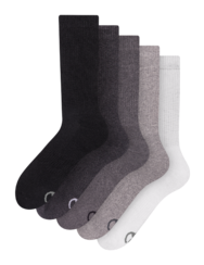 Комплект от 5 чифта класически черни и бели спортни чорапи