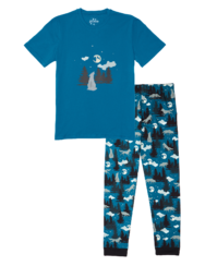 Весела мъжка пижама Вълк и луна