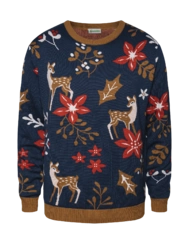 Veselý zimní svetr Vánoční srnka