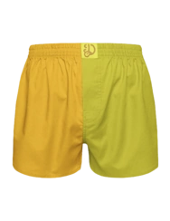 Herenboxershorts mosterdgeel en olijfgroen