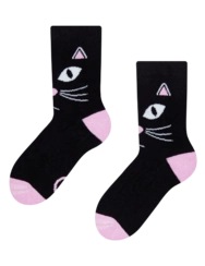 Veselé detské teplé ponožky Mačací pohľad