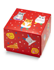 Квадратна подаръчна кутия Танцуващи хамстери