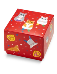 Štvorcová darčeková krabička Tancujúce škrečky