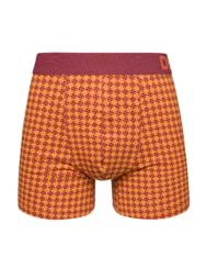 Мъжки фигурални боксерки във виненочервено и жълто