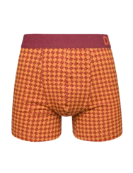 Bordovo-žluté pánské vzorované boxerky