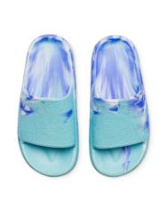 Ciabatte con plateau da donna azzurro effetto marmo