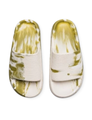 Dámské pantofle na platformě Zelený mramor