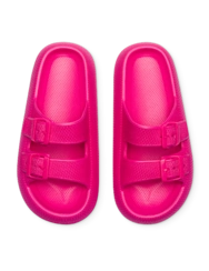 Malinově růžové dámské sandály na platformě