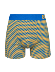 Boxer aderenti da uomo stampati blu e giallo