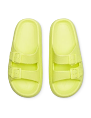 Světle limetkové dámské sandály na platformě