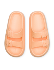 Világos barackszínű női platformszandál