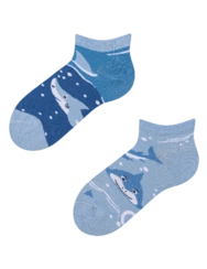 Veselé detské členkové ponožky Sivý žralok