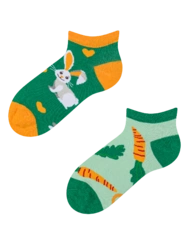Veselé detské členkové ponožky Zajac a mrkva