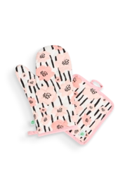 Veselý kuchyňský set Růžové květiny