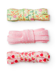 Комплект от 3 чифта весели връзки за обувки Цветна градина