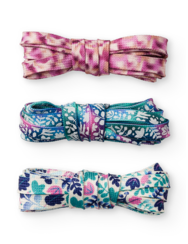 Комплект от 3 чифта весели връзки за обувки Тюркоазени листа