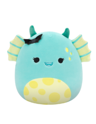 Squishmallows Dearest il mostro della palude blu tè con pancia maculata e forcina a forma di pipistrello, 20 cm