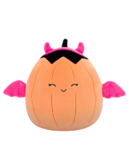 Squishmallows Margie - La zucca arancione pastello con costume da diavoletto rosa, 20 cm