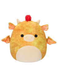 Squishmallows Dieric il drago giallo testurizzato con cresta rossa, 40 cm
