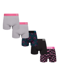 5 db férfi boxeralsóból álló szett - Rózsaszín flamingó