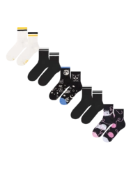 Set 5 párov lýtkových  ponožiek  - Mačky