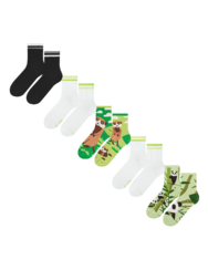 Set di 5 paia di calzini a metà polpaccio – Animali