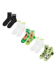 Sada 5 párů lýtkových ponožek - Zvířátka