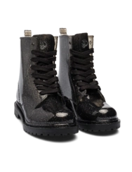 Černé třpytivé dámské gumáky