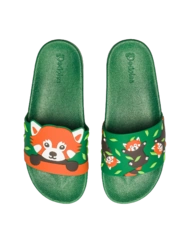 Veselé šľapky Panda Červená