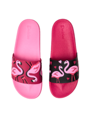 Vidám papucs Flamingók és szívecskék