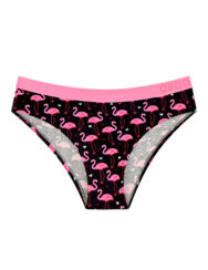Vidám női alsó modállal Flamingók és szívek