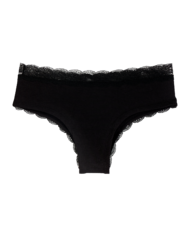 Nočno črne ženske čipkaste hipster hlačke