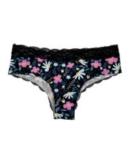 Női csipkés bugyi Lila virágok