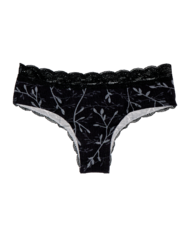 Slip da donna con inserti in pizzo Foglie grigie