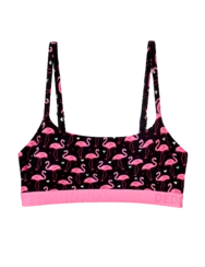 Živahni ženski modrček iz modala Srčki in flamingi